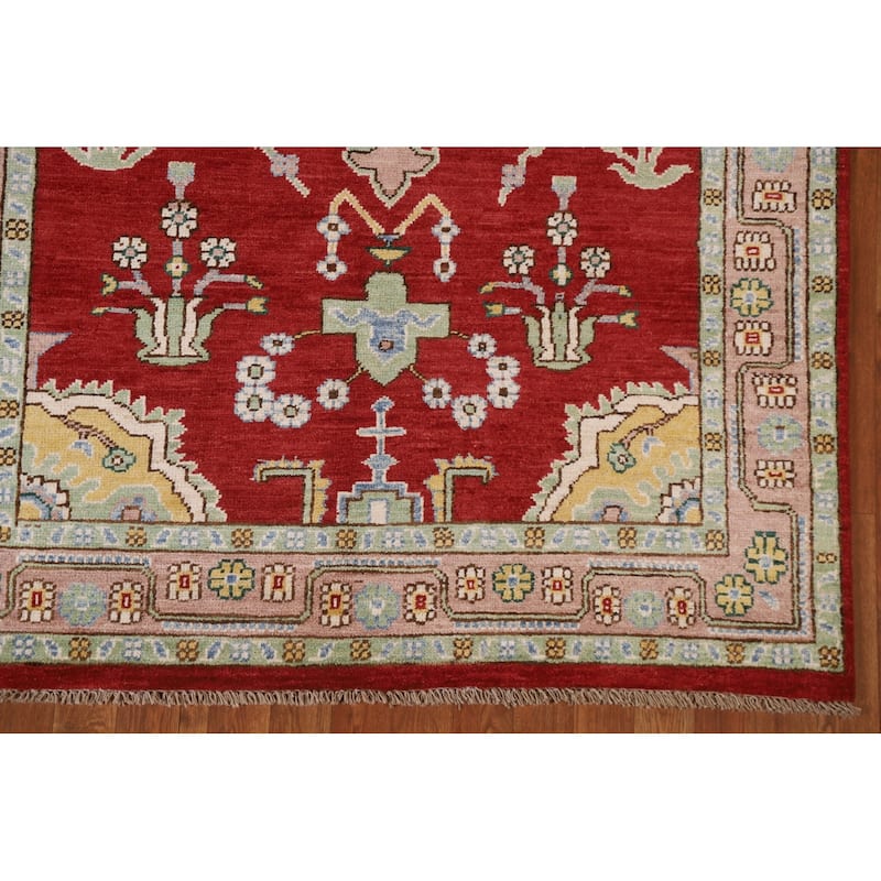 Oushak Turkish Area Rug Hand-knotted Wool Carpet - 4'6"x 6'1"