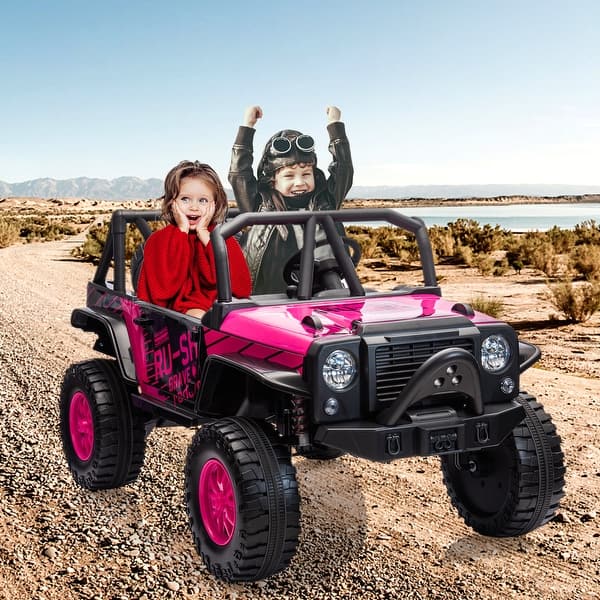 slide 2 of 18, 24V 2 Seater Kids Ride On Car Truck with Remote Control