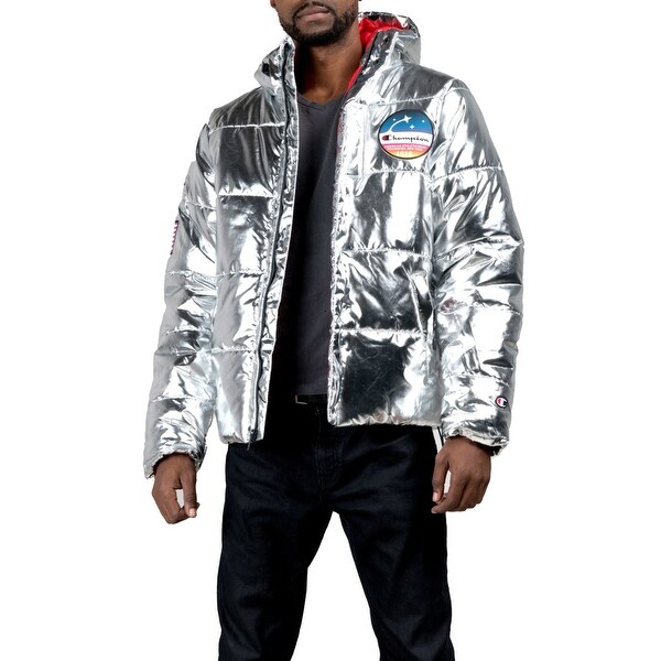 champion puffer jacket metallic