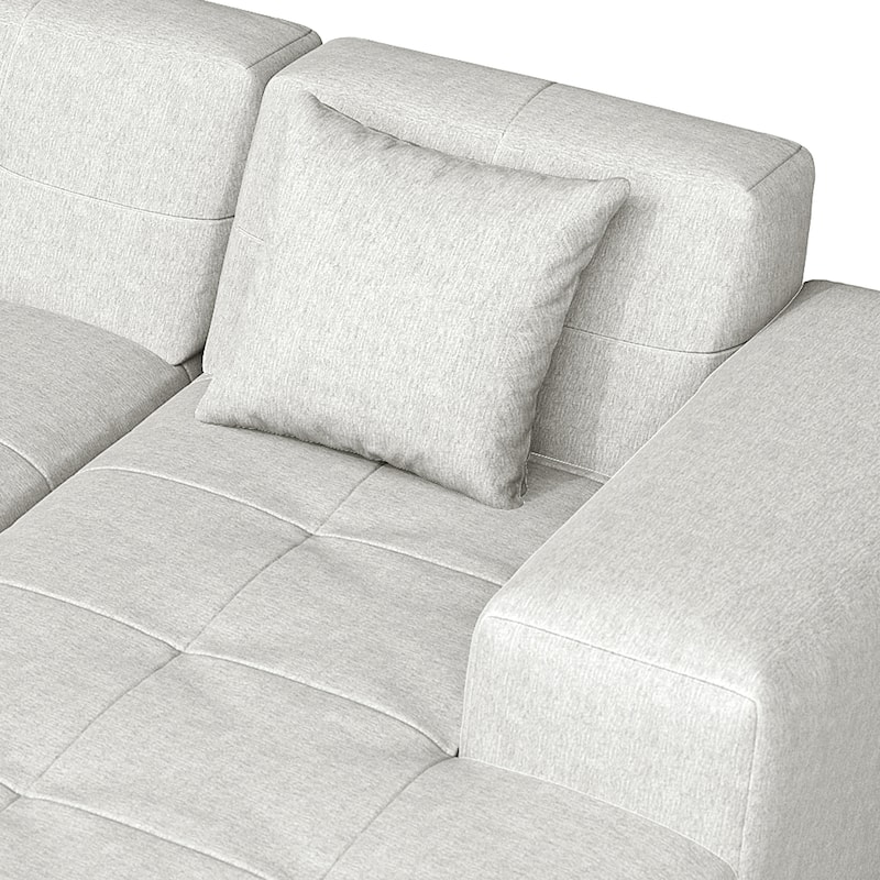 Outdoor No Assembly Patio Sofa with Chaise