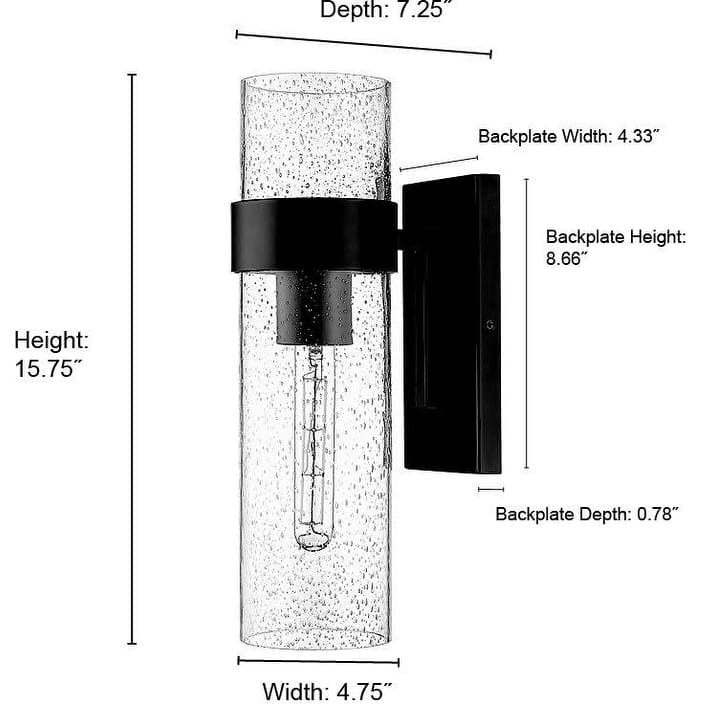 Millennium Lighting 15101 16" Tall Wall Sconce with Seedy Glass Shade