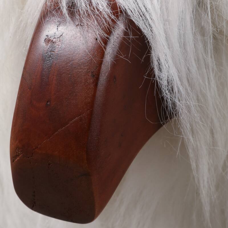 Faux Fur Wood Decorative Figurine Fuzzy Sheep Accent with Casual Style - 45" x 17.75" x 32.75"