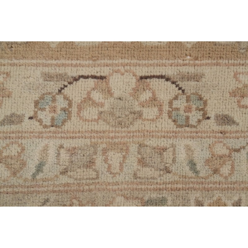 Hand Knotted Oriental 100% Wool Carpet Traditional Floral Beige & Ivories Kerman Area Rug - 12' 10'' X 9' 7''