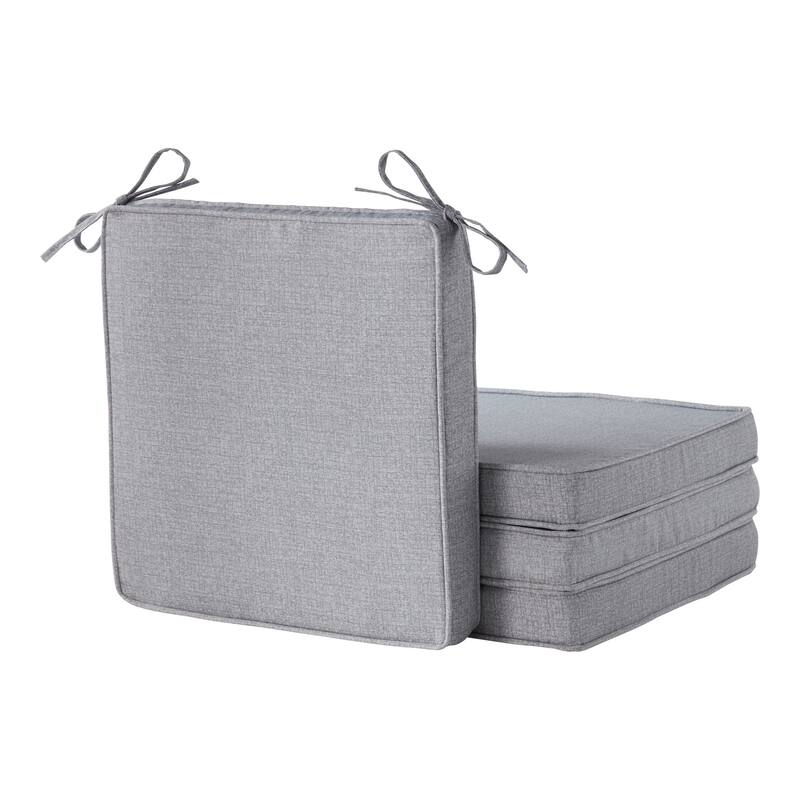Greendale Home Fashions 18-Inch Square Outdoor Chair Pad (4-Pack) - Heather Gray