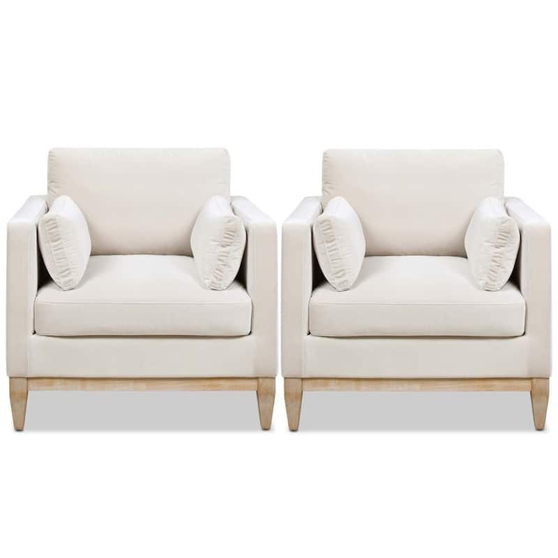 Knox 36" Modern Farmhouse Loose Pillow-Back Arm Chair