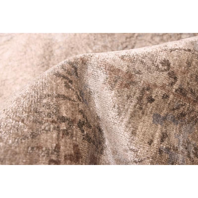 ECARPETGALLERY Hand-knotted Legacy Taupe Silk Rug - 5'3 x 7'7