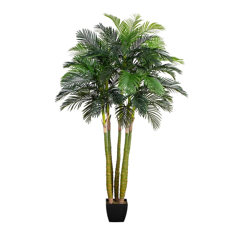 Large Stalk Areca Palm Artificial Tree - 9.5' - Green