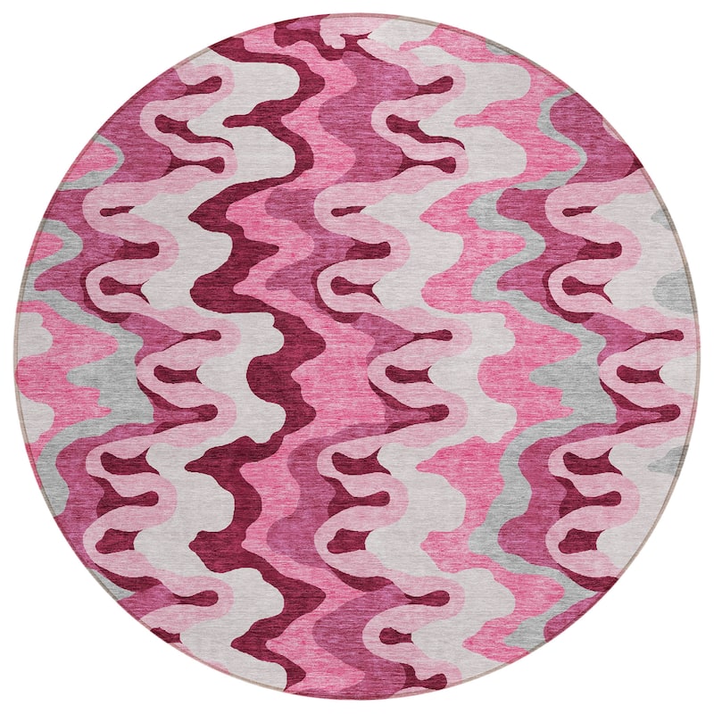 Machine Washable Indoor/ Outdoor Chantille Abstract Ripples Rug