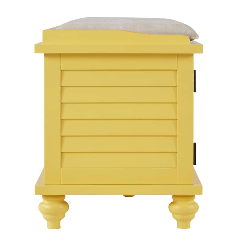 Maybelle Velvet Cushion Shutter Door Storage Bench by iNSPIRE Q Classic