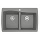 preview thumbnail 18 of 50, Karran Drop-In Quartz 50/50 Double Bowl Kitchen Sink Grey