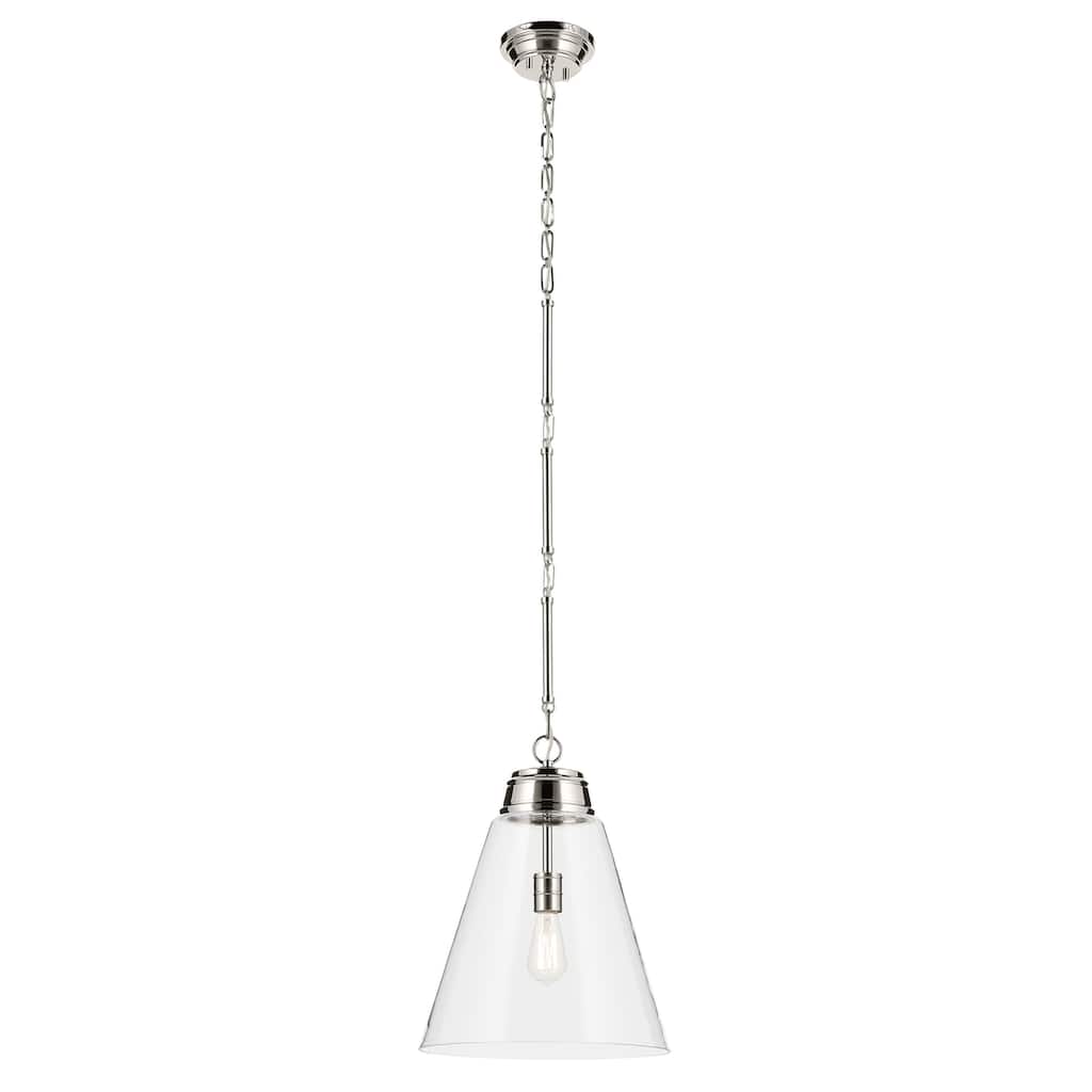 Kichler Lighting Marsailli 19.75" 1-Light Large Pendant with Clear Glass in Brushed Nickel - 15.75