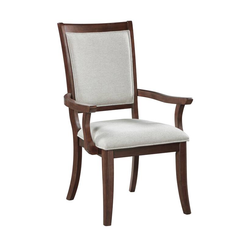 Traditional Dining Armchairs Set Of 2pc, Wooden Upholstered Seat Formal Chairs