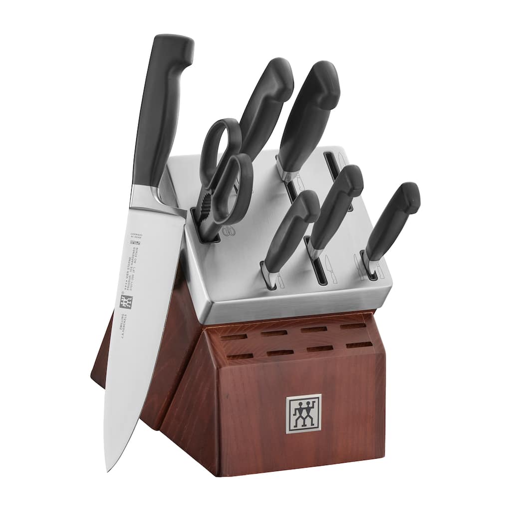 ZWILLING Four Star 8-pc Self-Sharpening Knife Block Set, brown block - 8-piece
