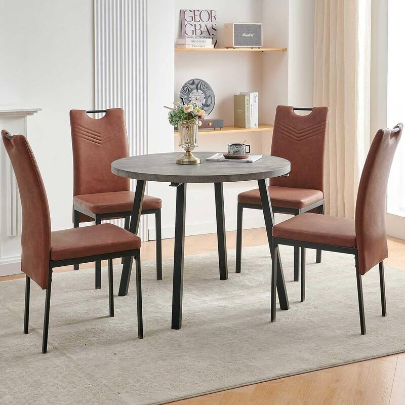 Howtai Upholstered PU Leather Home Kitchen Dining Chairs
