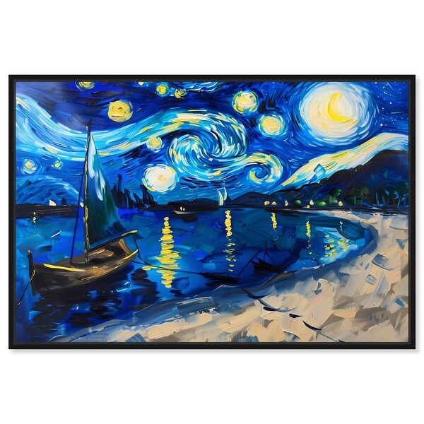 Art Remedy Whimsical Night Sail Framed Impressionism 1 Piece