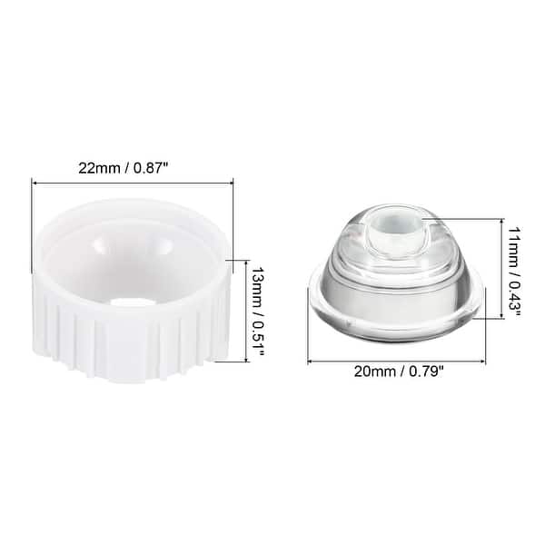 10 Set 20mm 15 Degree LED Lens with Stand Holder for Flashlight, White