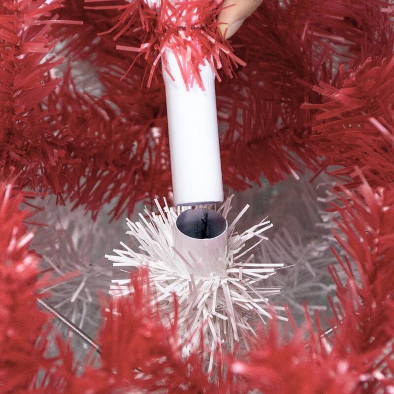 6FT Artificial Christmas Tree with Bendable Santa Hat Top, 1250 PVC Branch Tips