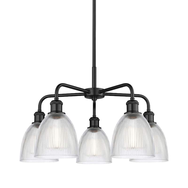 Innovations Lighting 516-5CR-15-24 Castile Chandelier Castile 5 Light - Matte Black / Clear