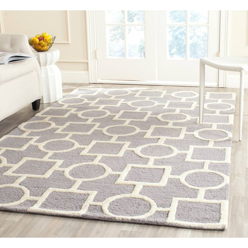 SAFAVIEH Handmade Cambridge Pietrix Modern Moroccan Wool Rug - 8' x 10' - Silver/Ivory