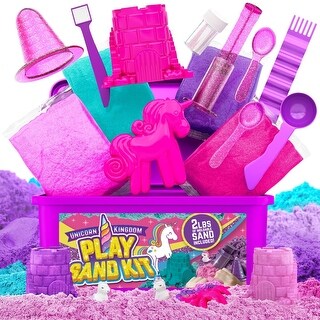 GirlZone GirlZone Unicorn Sensory Bin Kingdom Sand Art Kit for