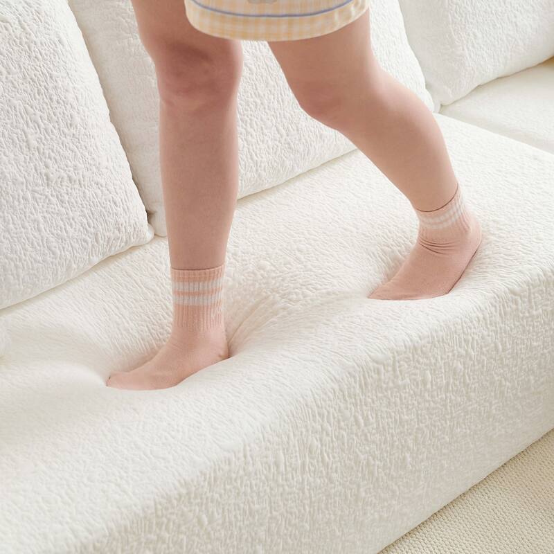 Modular Sectional Sofa with L-Shape Chaise, Chenille Upholstered Cloud Sofa, Corner Deep Seat Sofa with 5 Throw Pillows