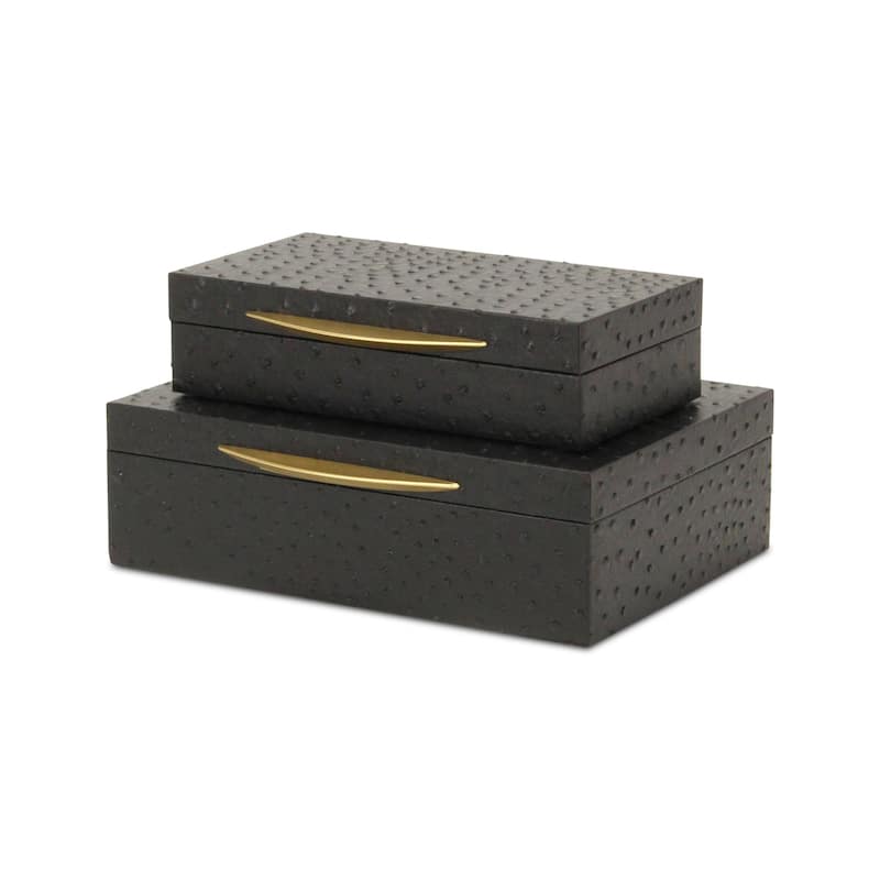 Canorus Faux Ostritch Pattern Rectangular Box Set