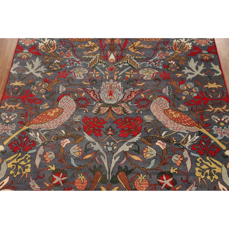 Hand Knotted Oriental 100% Wool Carpet Traditional All-Over Greys & Charcoal Ziegler Area Rug - 13' 11'' X 10' 1''