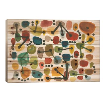 Mid Century I Print On Wood by Cheryl Warrick - Multi-Color