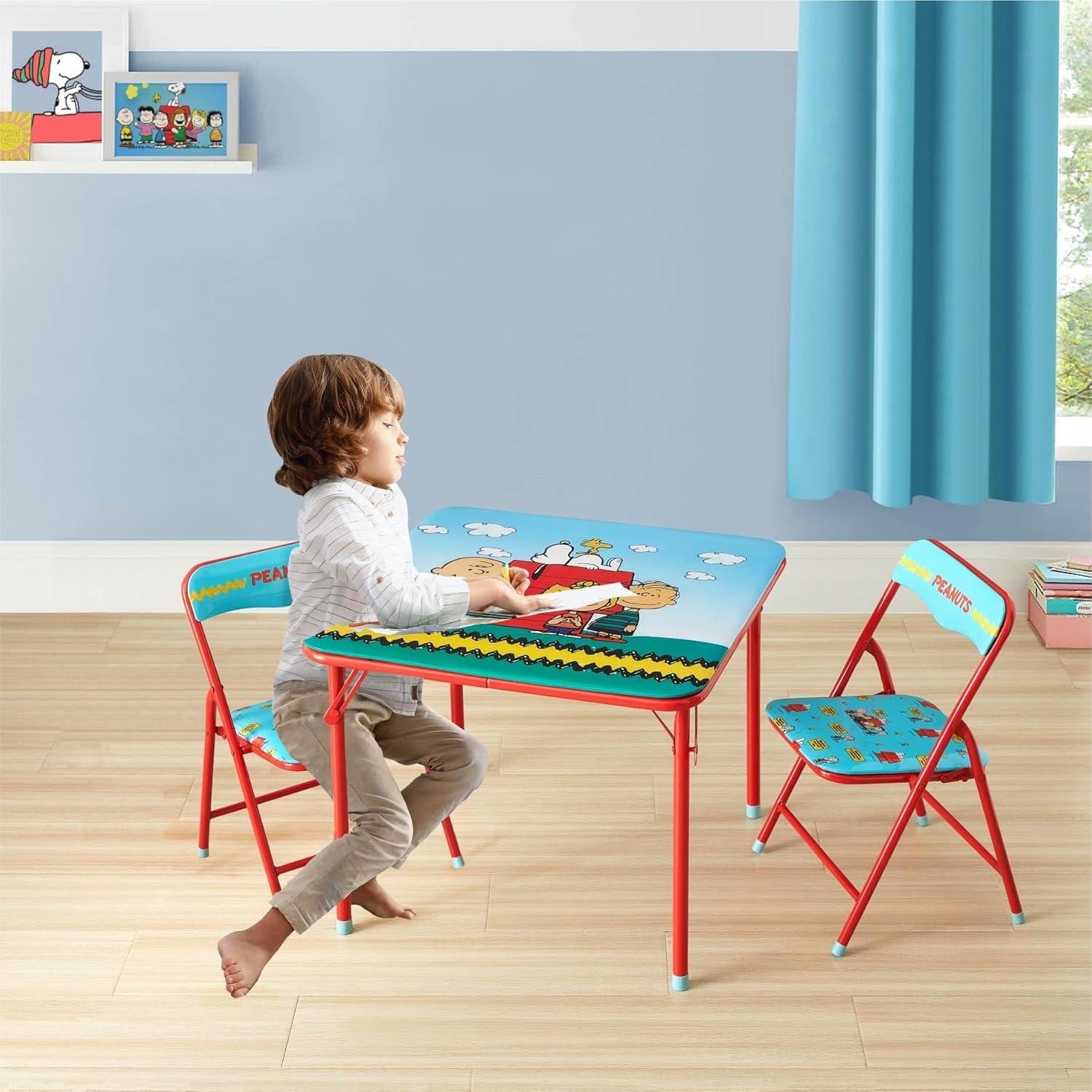 Peanuts 3 Piece Kids Activity Table and Chair Set - Overstock