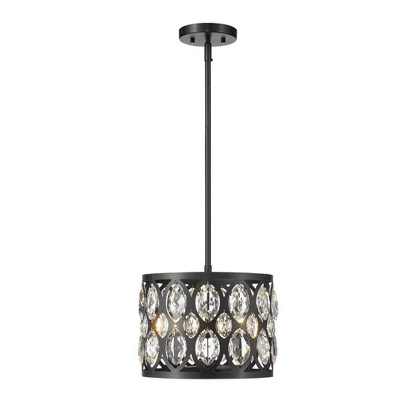 slide 2 of 5, Dealey 3 Light 11.25 inch Matte Black Chandelier