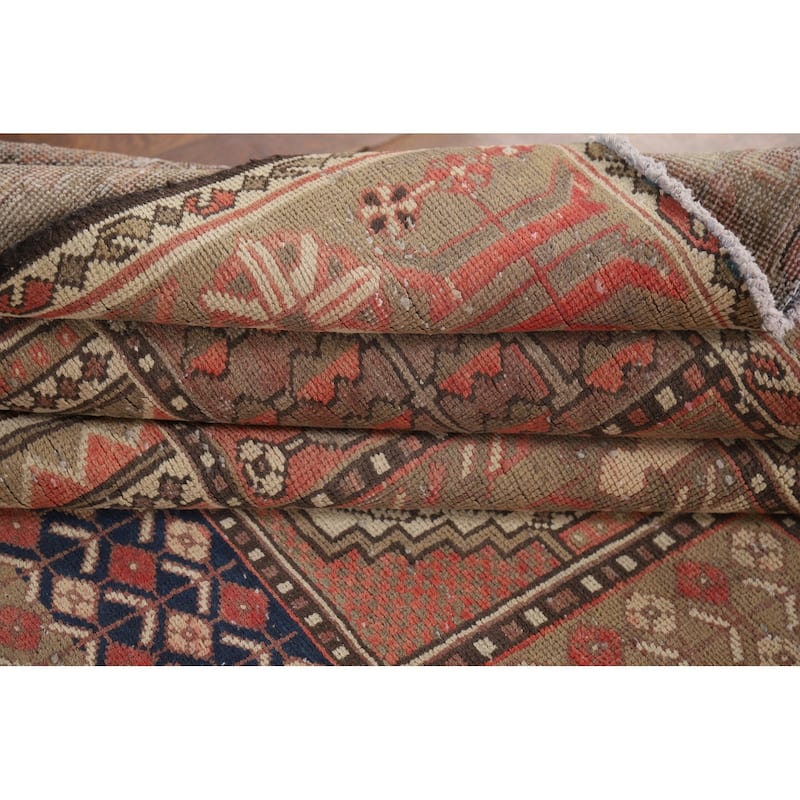 Garden Design Bakhtiari Vintage Persian Rug Hand-Knotted Wool Carpet - 6'8" x 9'10"