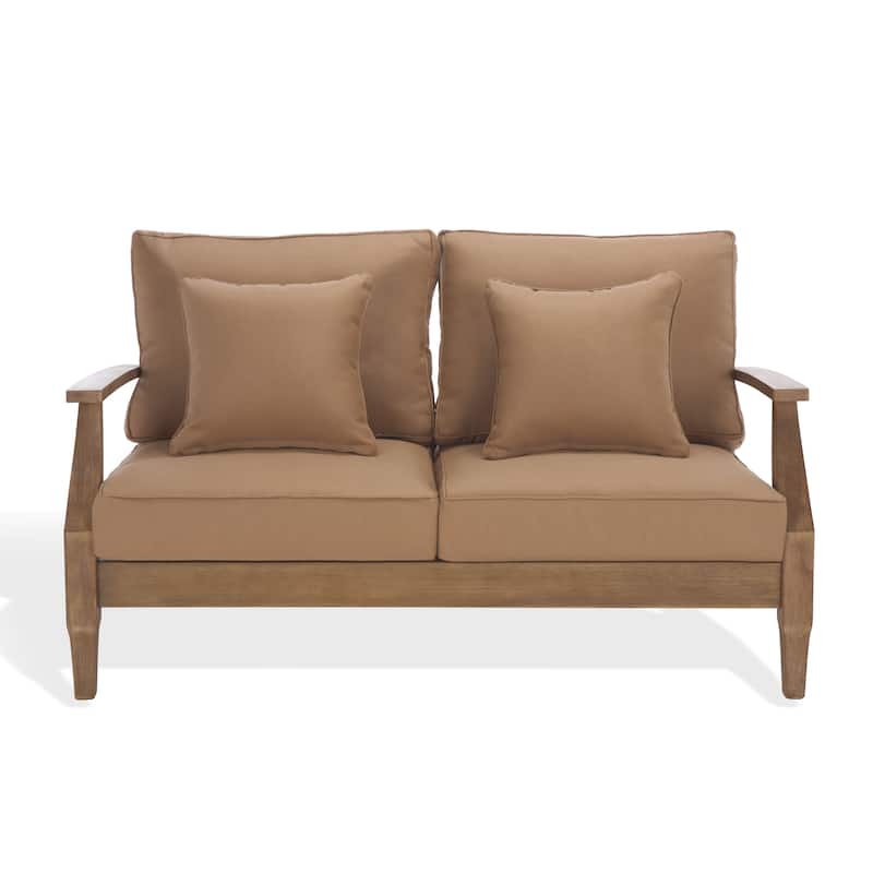 SAFAVIEH Couture Martinique Wood Patio Loveseat - 56"W x 35"D x 32"H