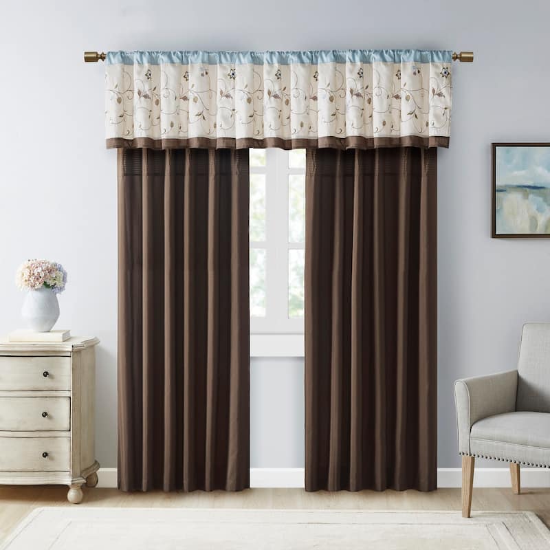 Madison Park Belle Embroidered Window Curtain Panel