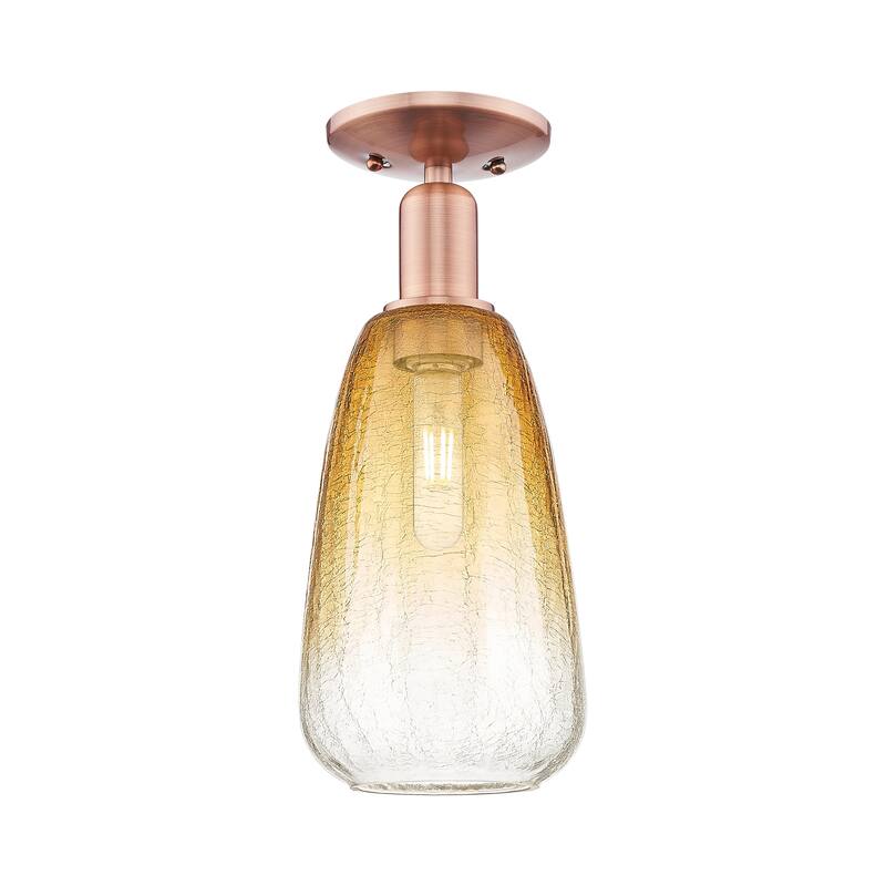Innovations Lighting Downtown Urban - Brookhaven Almond - 1 Light 6" Semi-Flush Mount Light