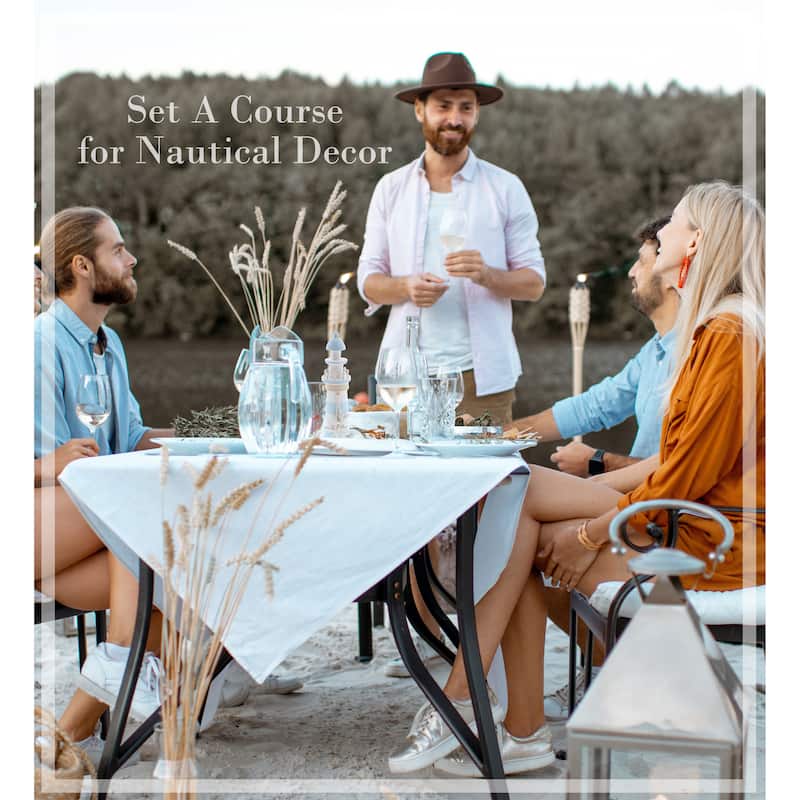 CoTa Global Blue Lagoon Wooden Lighthouse 12 Inch, Nautical Decor - 5″Lx4.35″Wx11.5″H