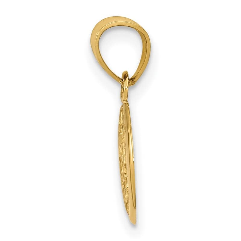 Curata 14k Yellow Gold 18" Moon with Three Stars Pendant Necklace - 20x13mm