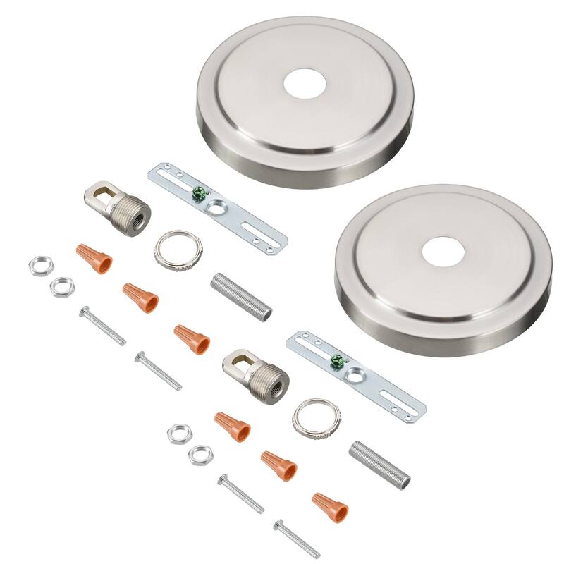 Aspen Creative Transitional Chandelier&Light Fixture Canopy Kit w/Collar Loop,Brushed Nickel,5-1/2" Diameter,1" Center Hole,2PK