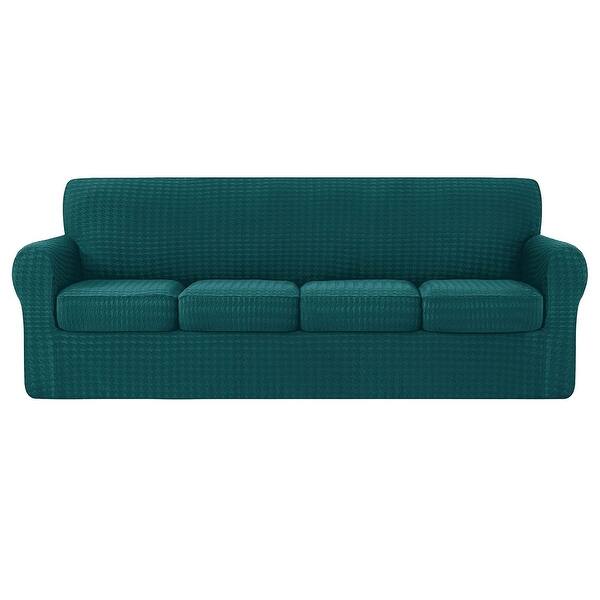 CHUN YI Houndstooth Fabric XL-Sofa Slipcover with 4 Cushion Covers