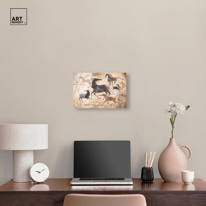 Cave Drawing Horses Acrylic by Art Remedy, Ready to Hang