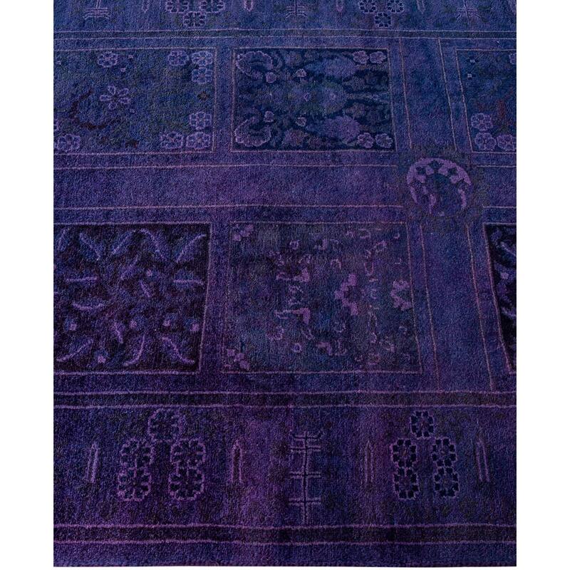 Overdyed One-of-a-Kind Hand-Knotted Area Rug - Purple - 2' 7" x 14' 8"