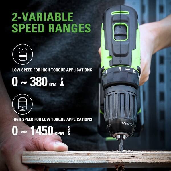 Greenworks 24V Brushless Cordless Drill Impact Driver Combo kit Bed