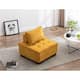 Accent Sofa Living Room Ottoman & Lazy Chair Polyester Fabric Upholstered Sofa with Solid Wood Legs - Yellow