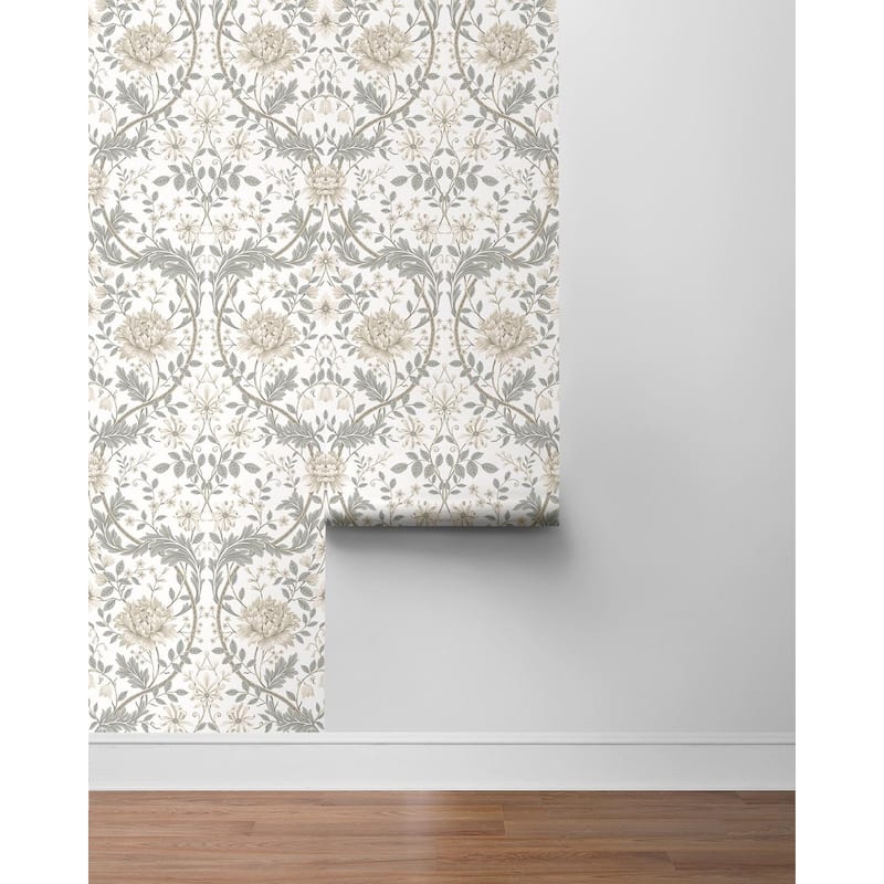 Seabrook Designs Honeysuckle Floral Prepasted Wallpaper