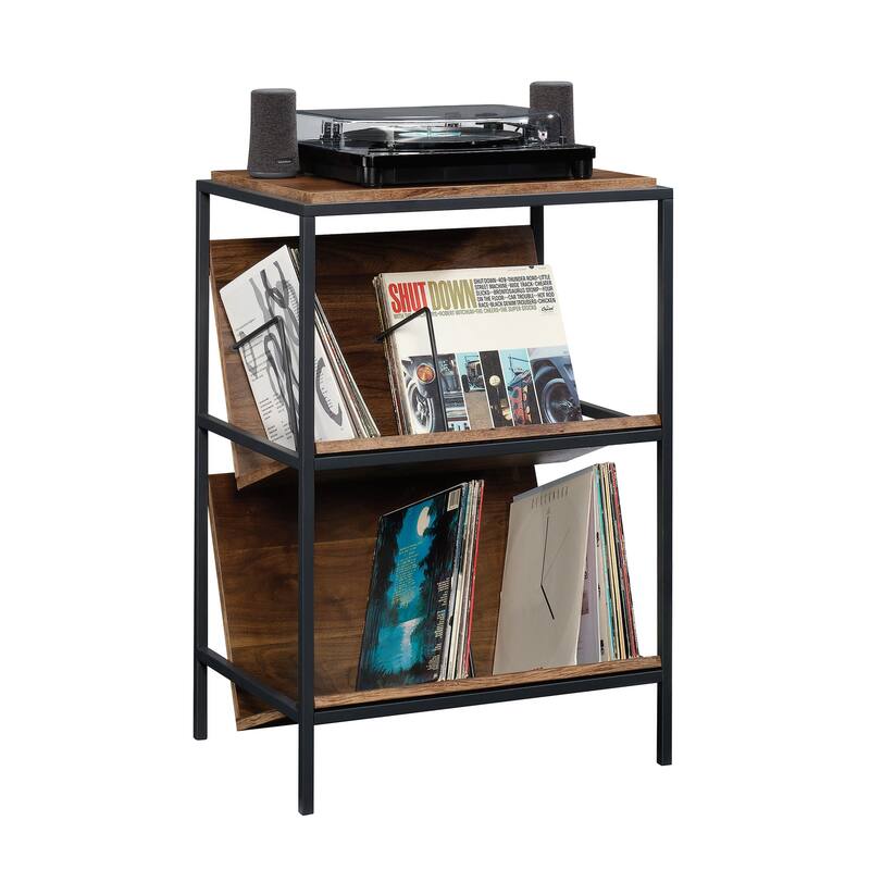 Wood Accent Storage with Tilted Shelves - 25.12" W x 18.50" D x 36.81" H