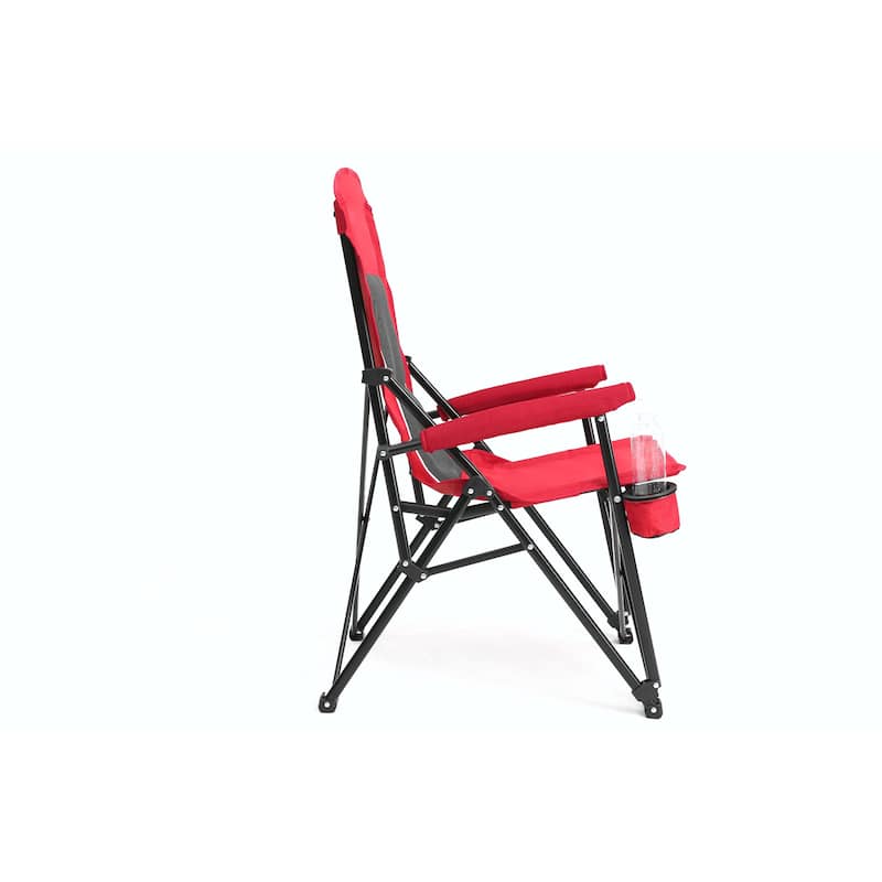 Portable Folding Lounge Chair with Cup Holder - Breathable & Durable
