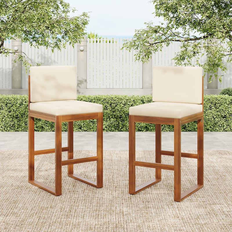 Christopher Knight Home Cole Outdoor Acacia Wood Barstool (set of 2)