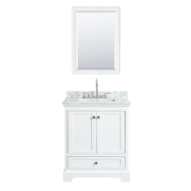 Wyndham Collection Deborah 30" Free Standing Single Vanity Set with