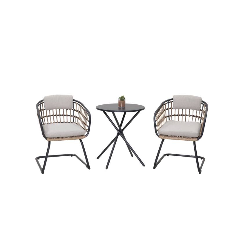 Wicker Dining Chair-Set Of 2 For Patio, Balcony, Or Garden Space