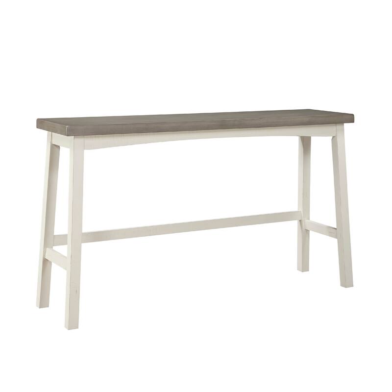 Casy 4pc Bar Height TableSet, 3 Contour Seat Stools, White Brown Wood
