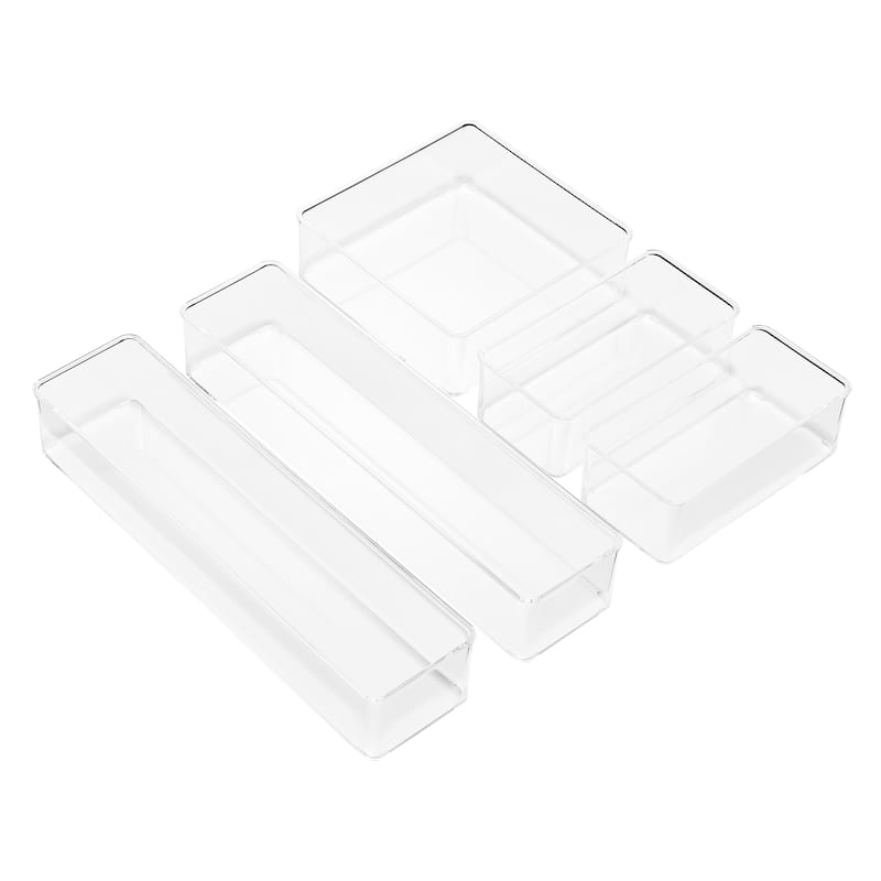 Clear Drawer Organizer Set for Kitchen Storage (5-Piece) - Clear - 4 Piece